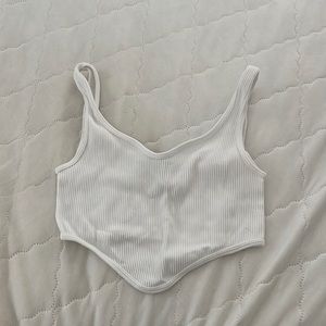Cropped white tank top